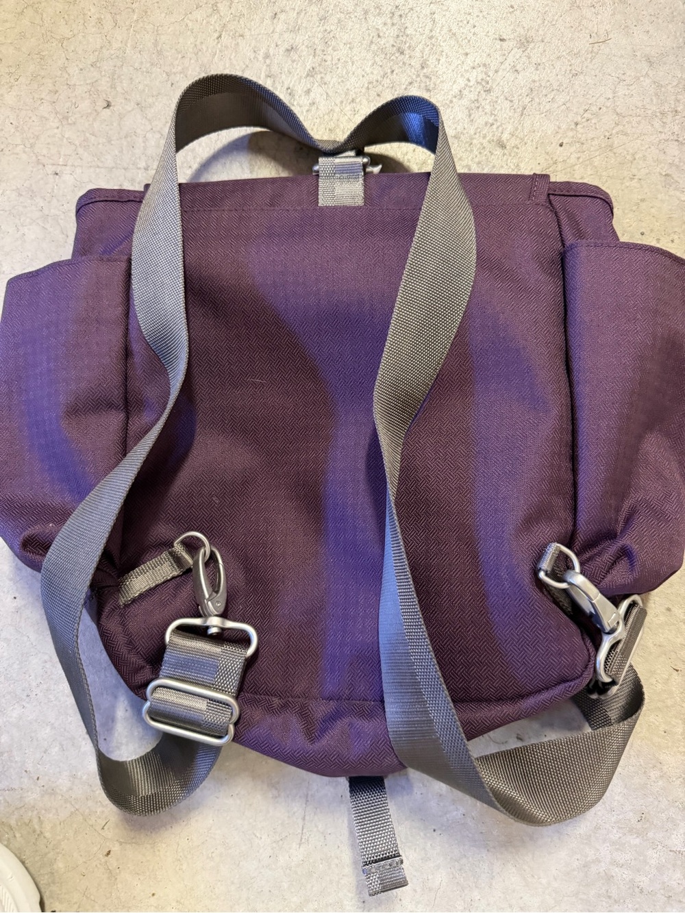 Haiku Purple Canvas Backpack with Gray Straps
